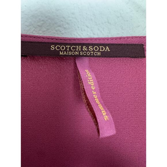Scotch & Soda Mauve Blouse Womens Medium Pink Wrap Front Elegant Work Feminine - Picture 14 of 16